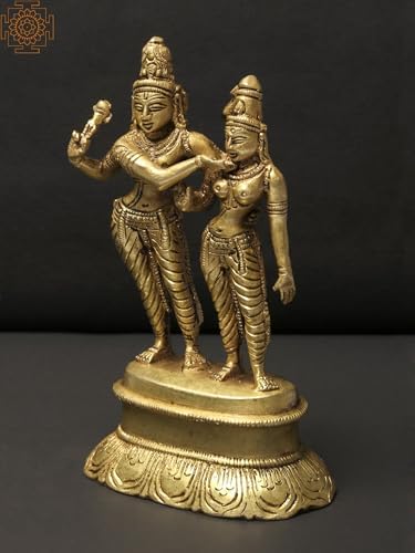 5-Inch Dancing Lord Shiva Parvati Brass Statue