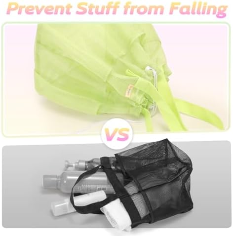 Famichan Mesh Shower Caddy Portable with Drawstring - Green