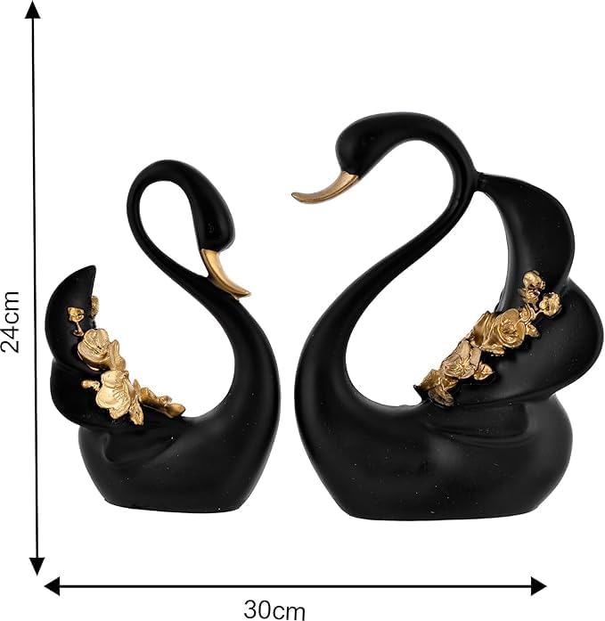 Elegant Swan Pair Sculpture for Home Decor