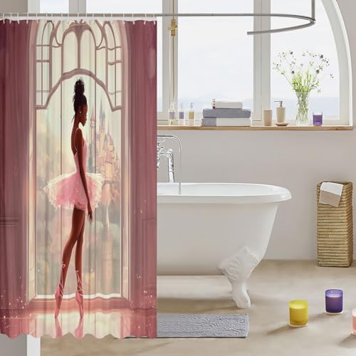 Erosebridal Princess Castle Shower Curtain Set 72x72