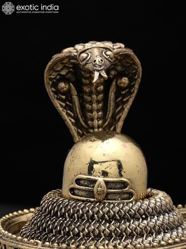 Exotic India Small Superfine Shiva Linga Brass Statue