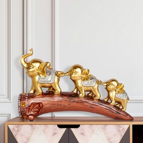 Resin Elephant Figurines Set of 3 Decorative Home Statue