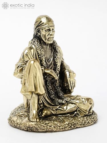 Small Sai Baba Brass Statue for Pooja Home Decor