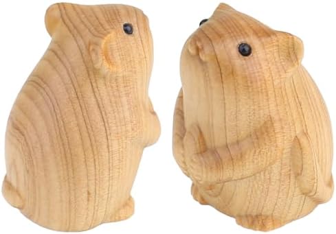 Cute Miniature Wooden Mouse Statue - 12 Zodiac Collection