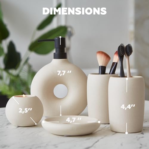 Terramoza Ceramic Bathroom Accessory Set 5 Pcs