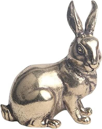 Joylern Brass Miniature Rabbit Statue Desk Decor