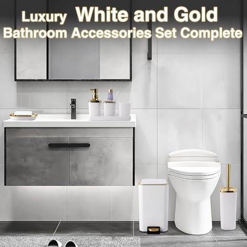 XLHOMO White Gold 8-Piece Bathroom Accessory Set