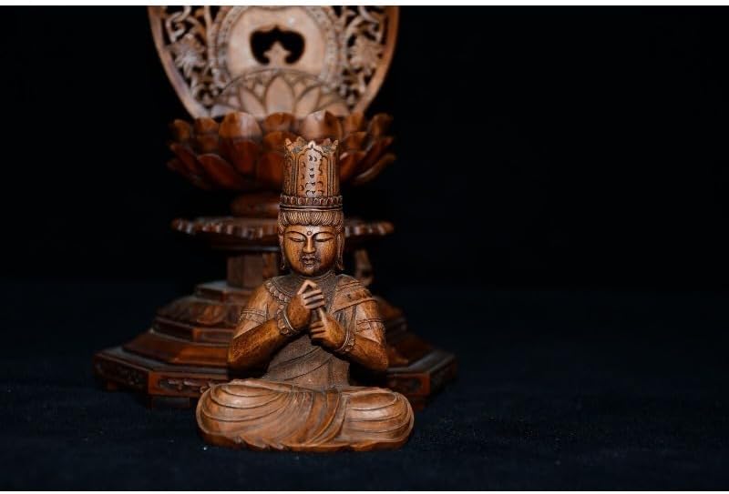 Handmade Boxwood Buddha Statues Decor