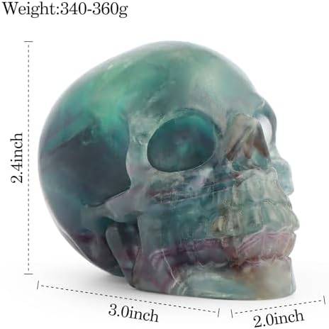 LEADGEM Rainbow Fluorite Crystal Skull Statue 30 Inch