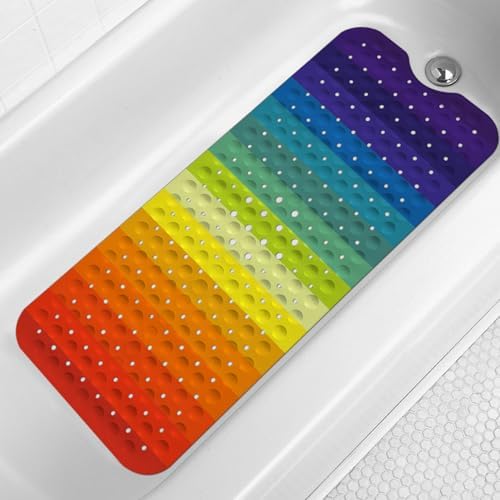 Lnond Rainbow Bathtub Mat 40 x 16 Inch Non-Slip