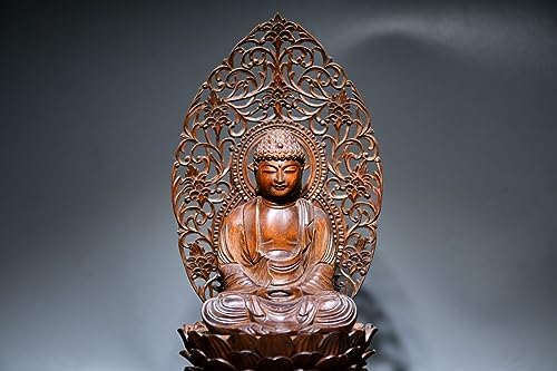 Handcrafted Buddha Sitting Statue - Boxwood Rulai Meditation Figurine
