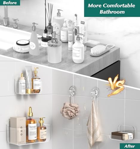 AmazonBasics 5 Pack Clear Acrylic Shower Caddy 1