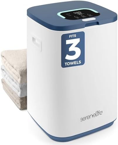 SereneLife Towel Warmer Bucket With Timer - 23L 2 Towels Blue