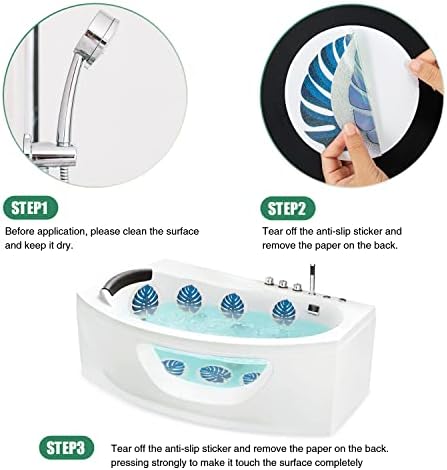 Secopad Non-Slip Bathtub Stickers 10PCS Leaf Decals