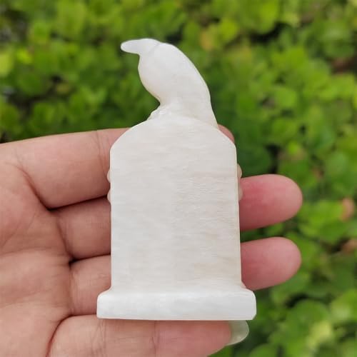 Natural Obsidian Raven Statue Reiki Crystal Decor