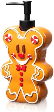 Jay Franco Disney Mickey Mouse Lotion Dispenser - Brown Resin Gingerbread Soap Holder