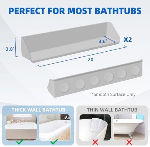 Resseor Bath Tub Splash Guard with Play Shelf and Suction Cups