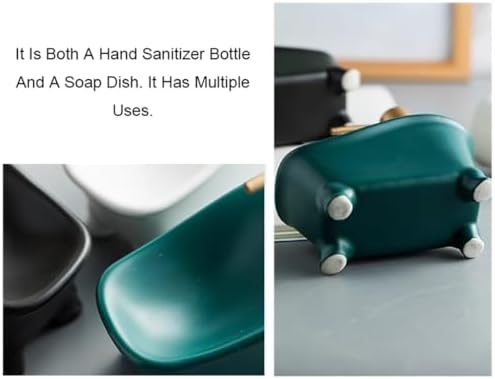 2 in 1 Ceramic Soap Dispenser with Sponge Holder 350ml