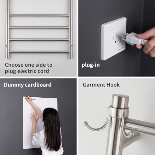 NORTTA Wall Mounted Towel Warmer 8 Bars 21 x 34