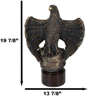 Ebros Gift Patriotic Bald Eagle Flag Statue