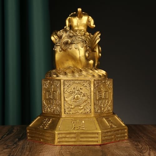 Usoway Pure Bronze Turtle Feng Shui Figurine Gold