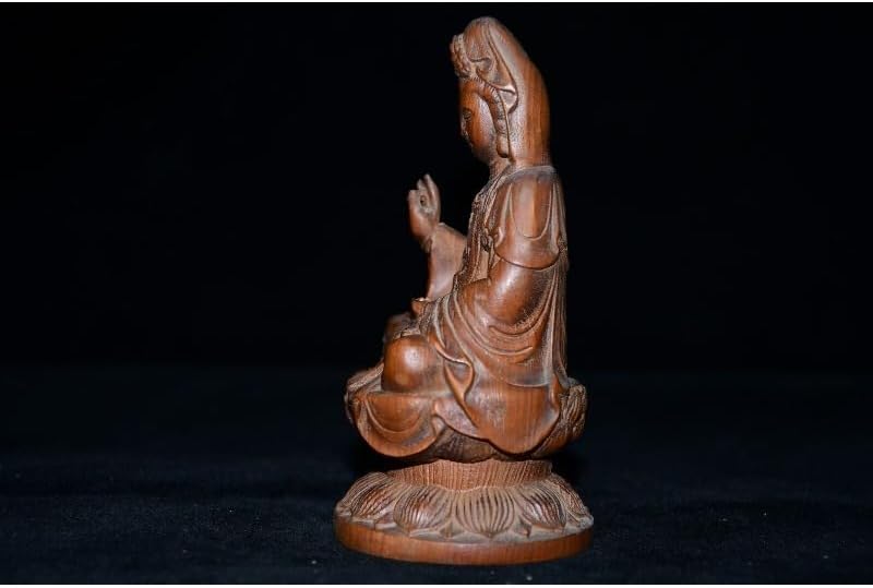 Handcrafted Guanyin Statue with Lotus Flower Design