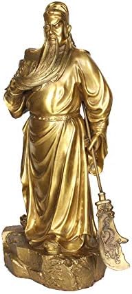 Usoway Large Copper Guan Gong Statue for Home Office