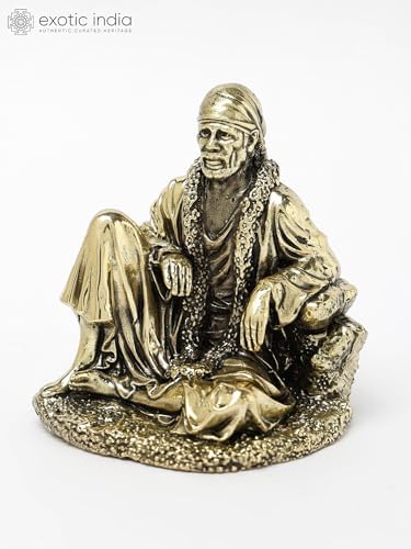 Small Sai Baba Brass Statue for Pooja Home Decor