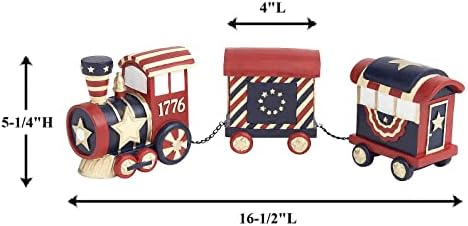 Rustic Americana 1776 Train Figurine 4th of July Decoration