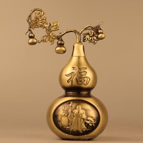 Julrybox Brass Gourd Feng Shui Charm Sculpture