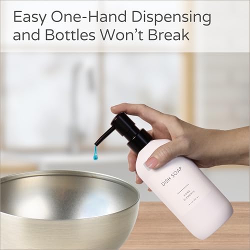 ShatterFree Soap Dispenser Set - 16 oz PET Plastic with Pump Tray