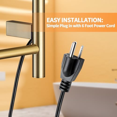 TRJIKAG Heated Towel Racks 4 Bars Electric Warm Towel Dryer Gold