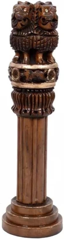 Samyuktha Antique Wooden Ashoka Stambh Pillar Brown Gift Pack of 1