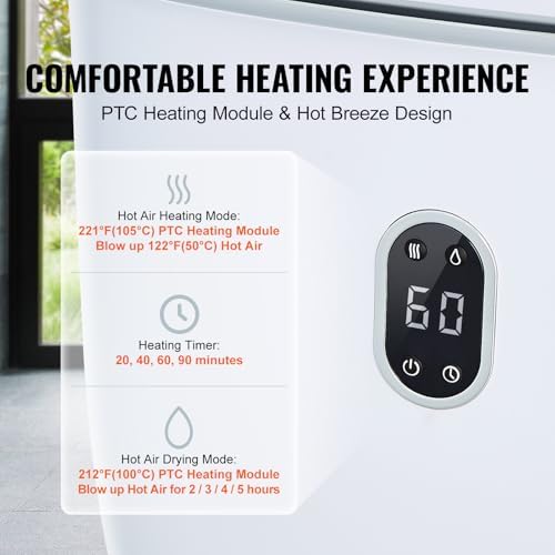 VEVOR 35L Towel Warmer with 4 Drying Modes and LED Display
