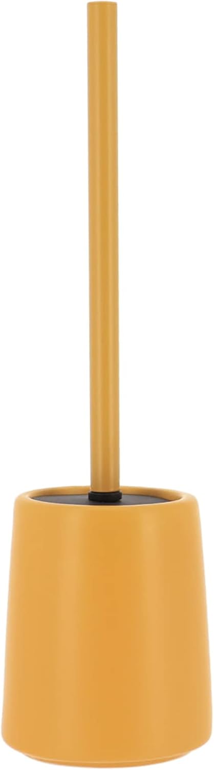 Elegant Stoneware Toilet Brush Set - Yellow Mustard