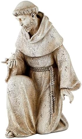 Garden Statue - Saint Francis of Assisi 145 Tall Kneeling with Bird 1