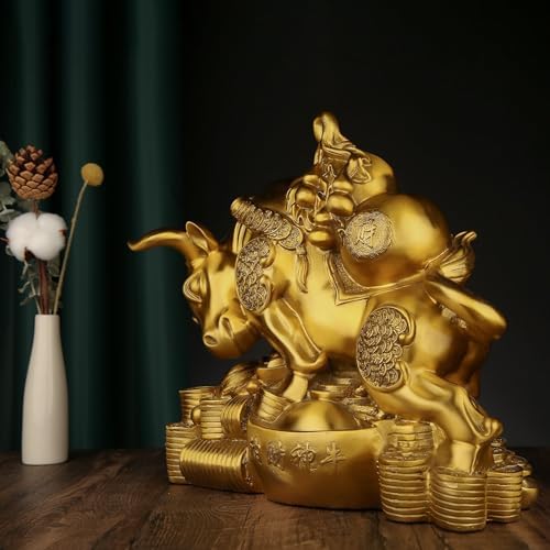 Usoway Big Copper Ox Statue for Wealth and Prosperity