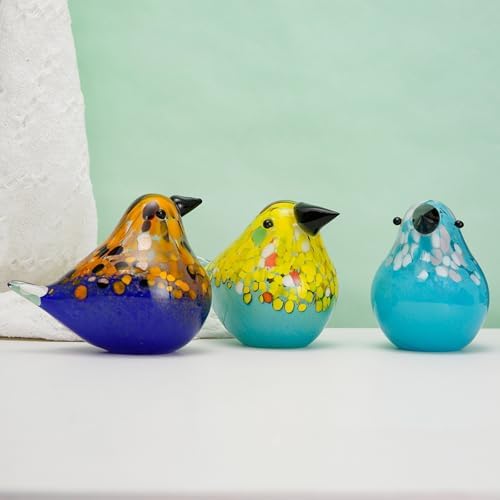 ORRFIDDY Handmade Glass Bird Statue Figurine Decoration