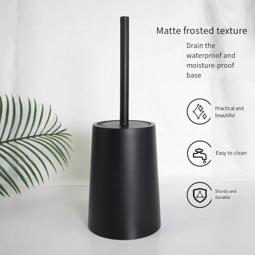 Detachable Toilet Brush with Holder - Black and Grey