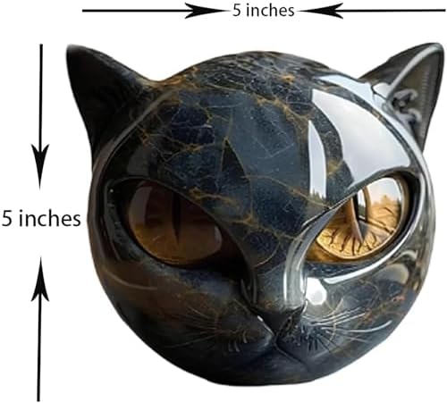 Luxury Black Cat Stone Sculpture - Modern Home Decor 1