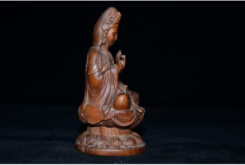 Handcrafted Guanyin Statue with Lotus Flower Design