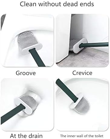 Toilet Brush with Non-Slip Handle and Pink Brush Head