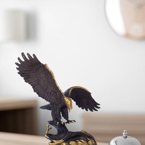 YouFine Brass Eagle Spread Wings Statue - Modern Home Office Decor