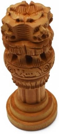 Samyuktha Wood Ashoka Stambh 9 CM Decor Showpiece 1
