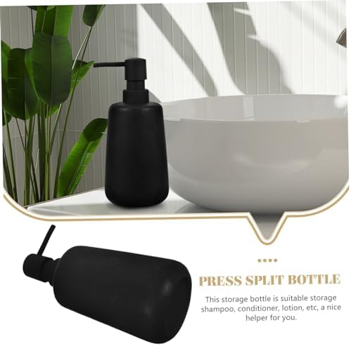 FRCOLOR Ceramic Lotion Dispenser Durable Refillable Soap Shampoo Bottle