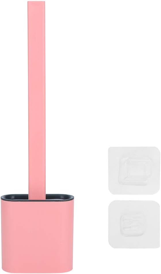 Agatige Toilet Brush with Holder 140x39x17in Pink