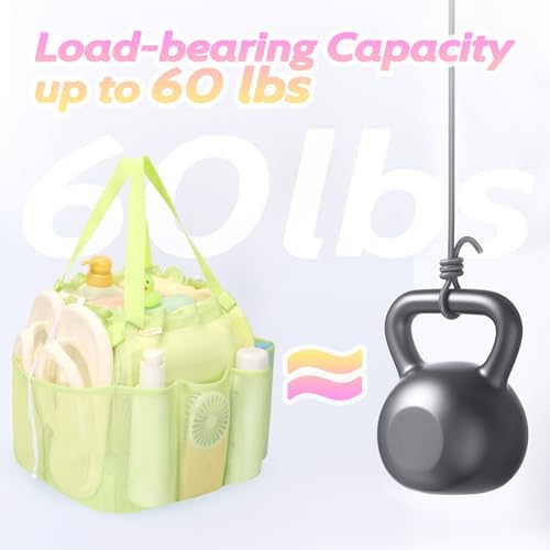 Famichan Mesh Shower Caddy Portable with Drawstring - Green