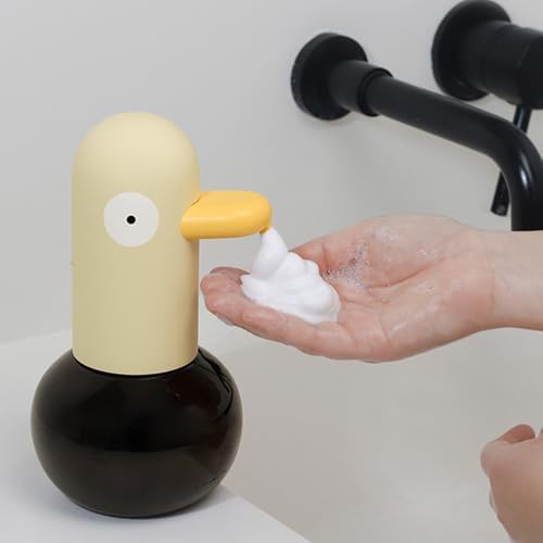 Kids Automatic Foaming Soap Dispenser - Cute Pigeon USB Rechargeable 400ml Yellow