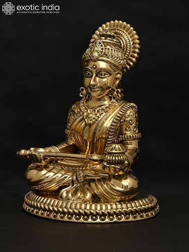 Exotic India Small Superfine Annapurna Brass Statue