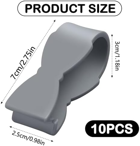 10pcs Grey Durable Towel Clips for Kitchen and Bathroom